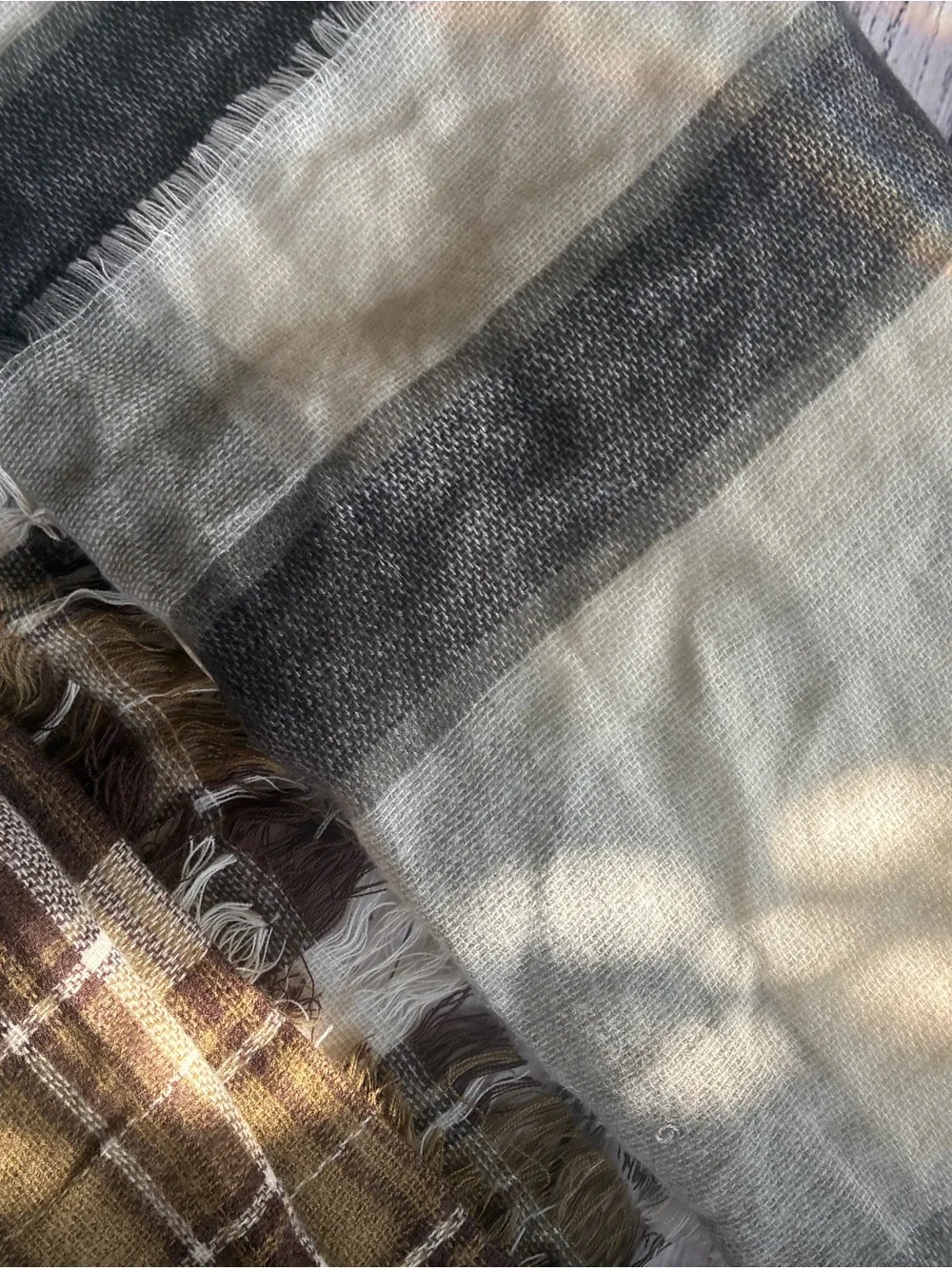 Bundle of 3 Women’s Plaid Fringe Soft Scarves Everyday Scarf Collection